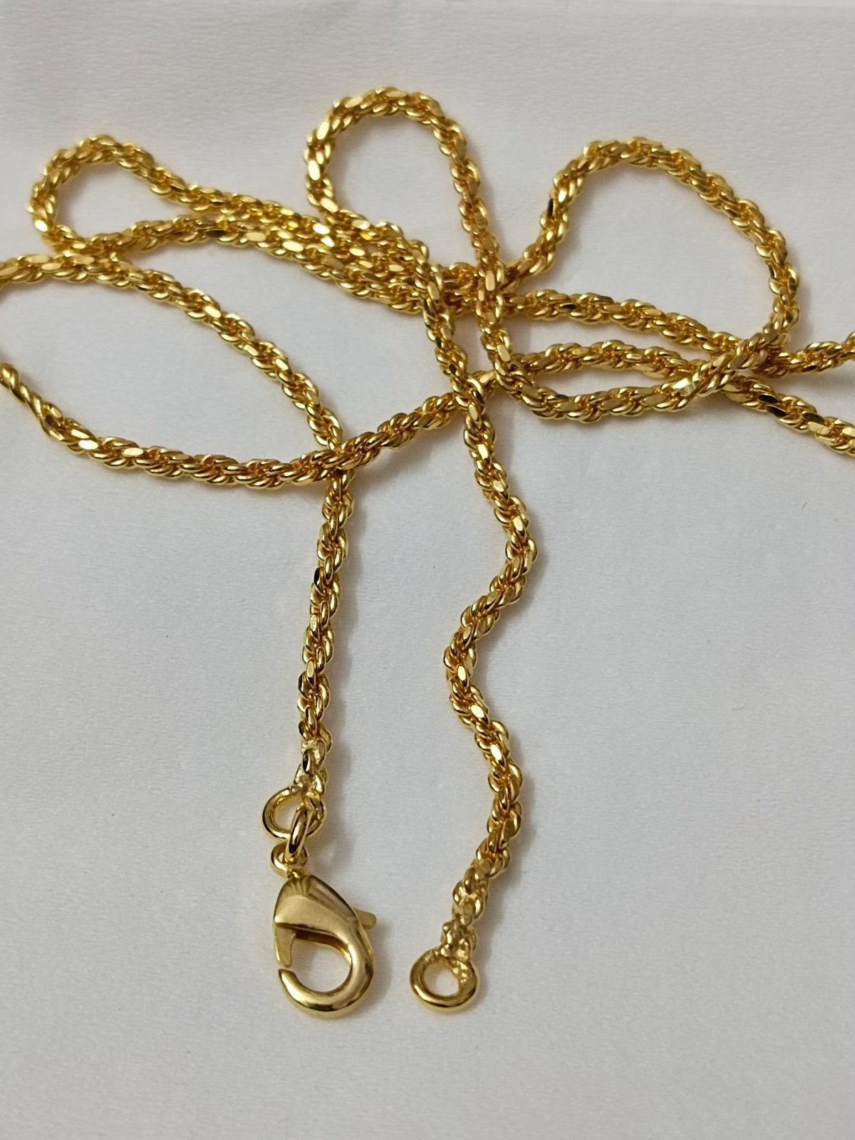 925 Sterling Silver Rope Chain 18k Gold Plated Rope Chain Handmade Chain