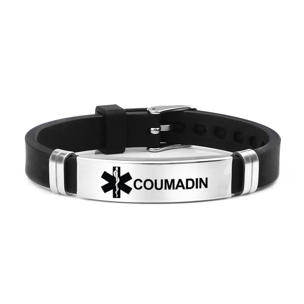 Silicone Medical Alert Wristband Personalized Customized Medical ID Bracelet