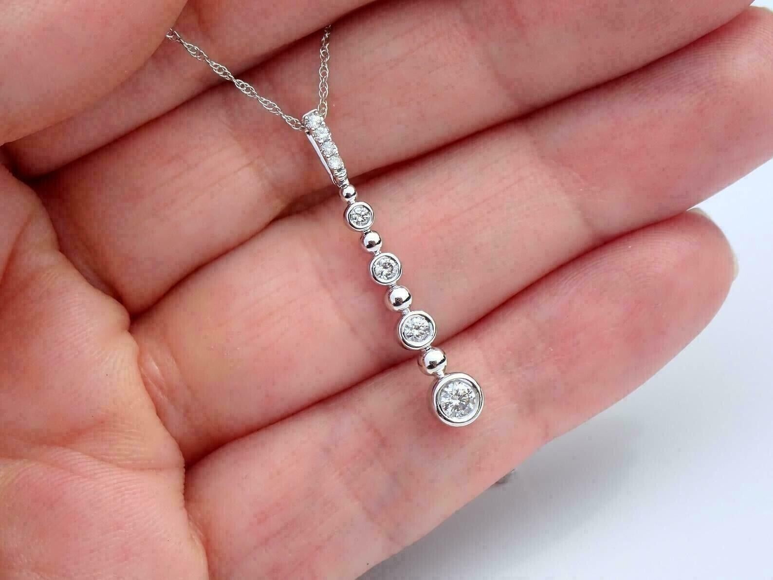 Round Cut Simulated Diamond Women’s Charm Pendant 14k White Gold Plated
