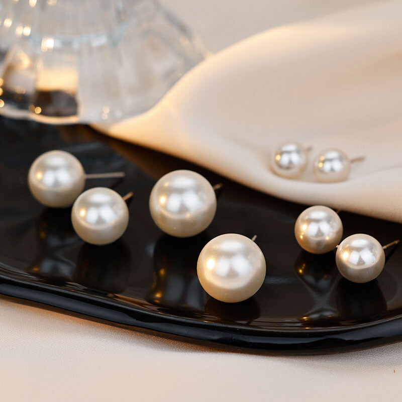 Genuine White Cultured Freshwater Pearl Stud Earrings 925 Silver 6/7/8/10mm USA