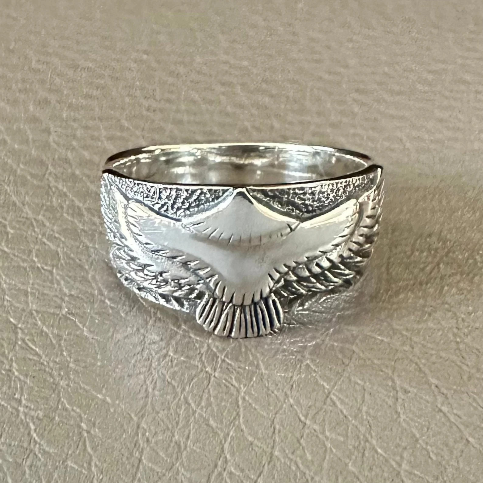 Handcrafted 925 Sterling Silver Eagle Ring Tribe Style Eagle Bird Falcon Ring