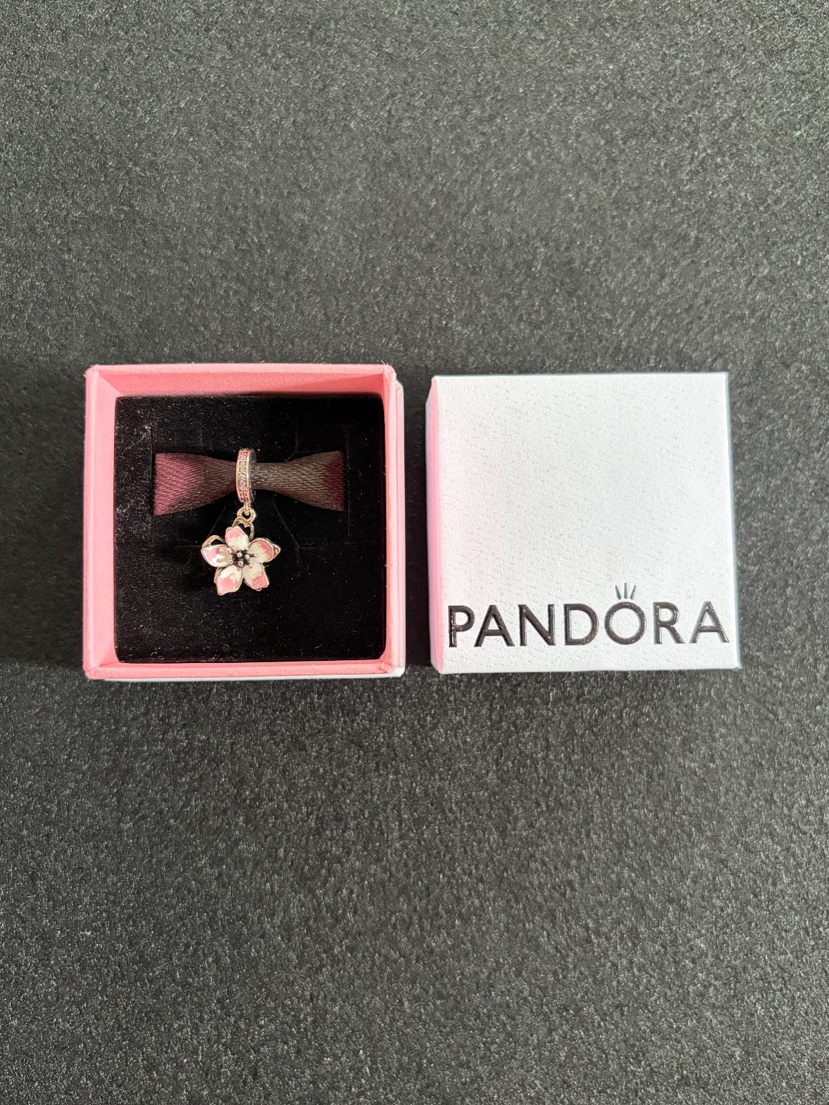 Pandora Moveable Pink Cherry Blossom Charm With Box