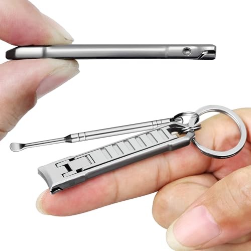 Portable Nail Clippers for Natural Fingernail and Toenails, UItra Thin Set a