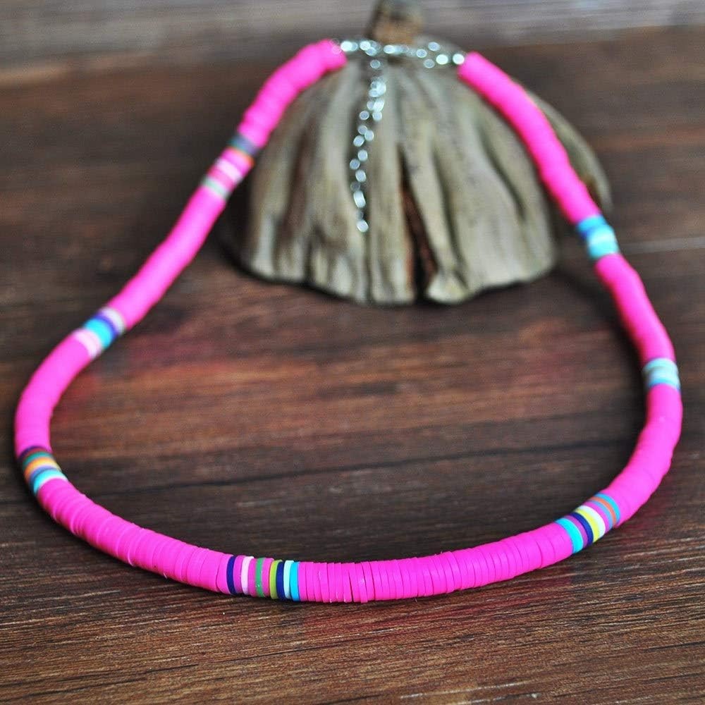 Handcrafted Bohemian Choker – Colorful Vinyl Disc Beads – Perfect for Summer