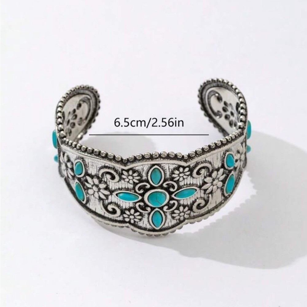 Bohemian Style fake Turquoise Iron cuff Bracelet