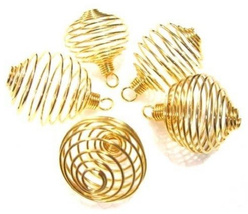 300 Spiral Cage Pendants Bulk Wholesale Resale Lot Gold tone to Hold Stone NOS