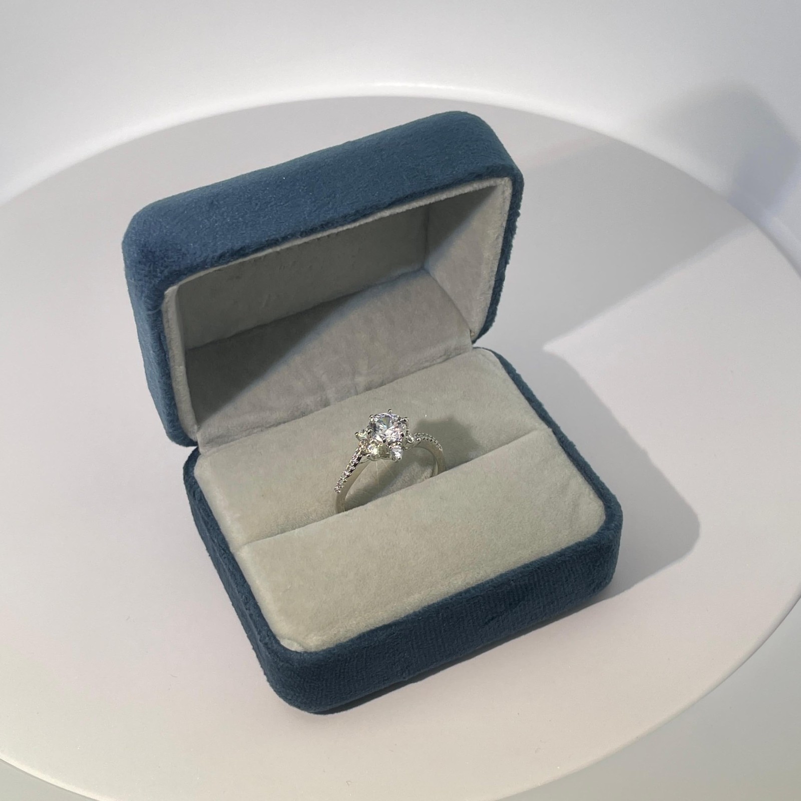 Warm Fortune Round & Accent Engagement Ring for Women – 18K Gold Plated Cubic Zi