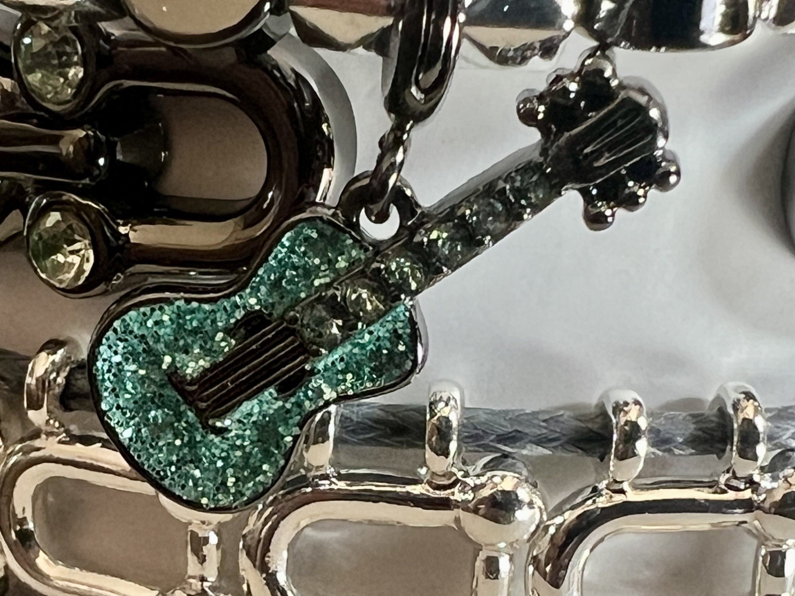 Bomb Party 2026 Spring Stack Midnight Melodies Guitar Charm Silver & Hematite