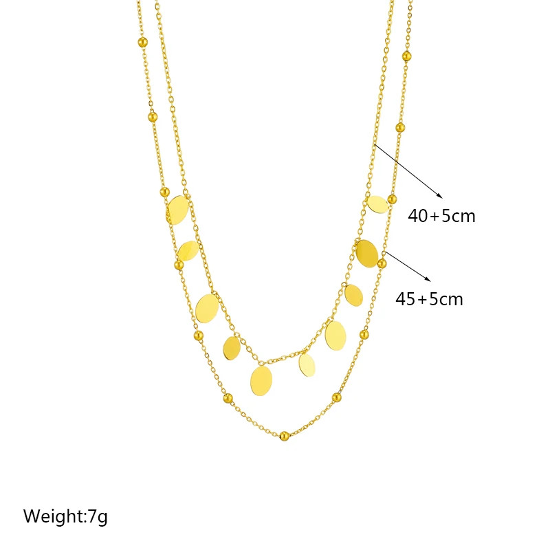 Ball Bead Chain Necklace 316L Stainless Steel Imitation Pearl Women Jewelry