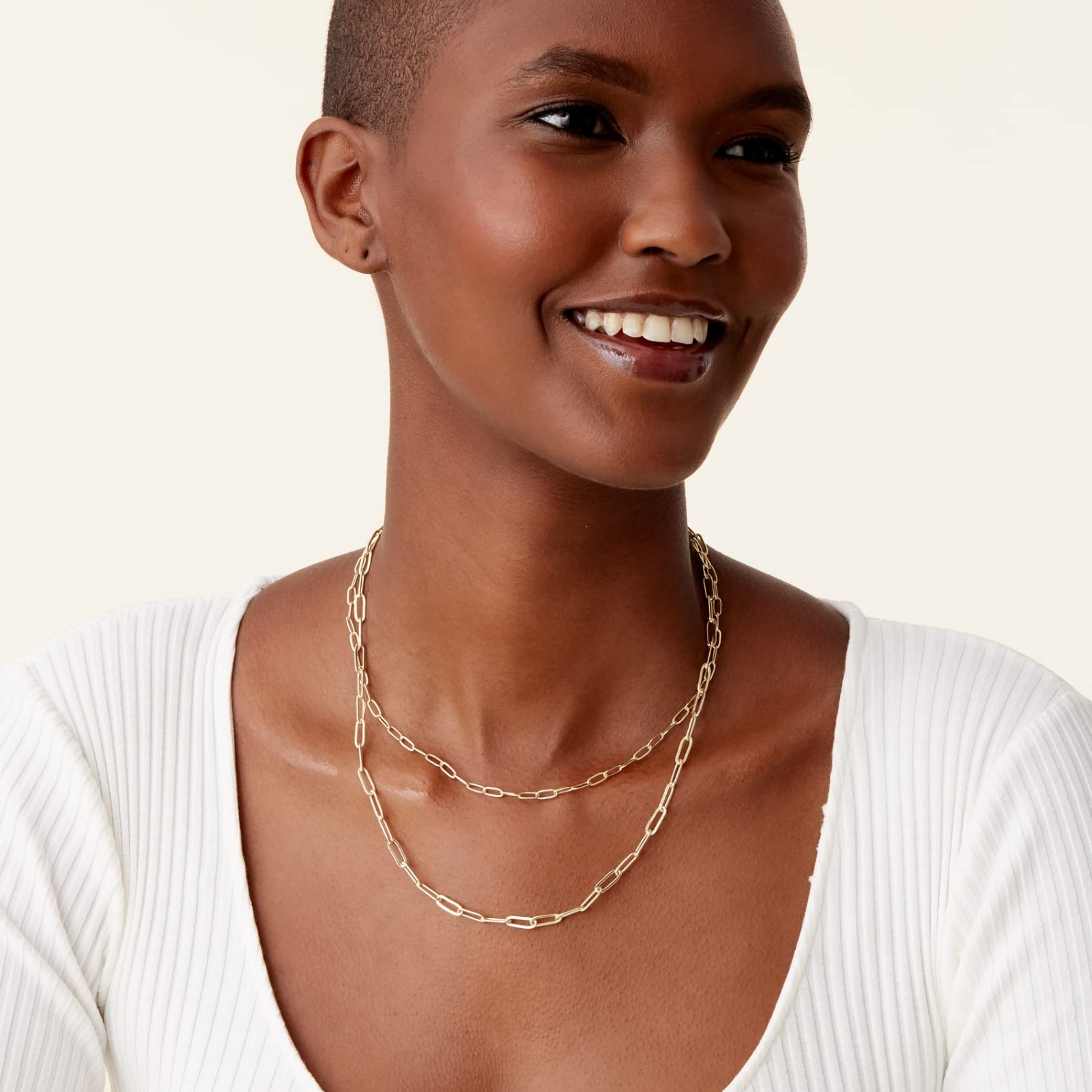 Dainty 14K Gold Plated Layering Necklaces for Women | Snake, Curb, Paperclip Cha