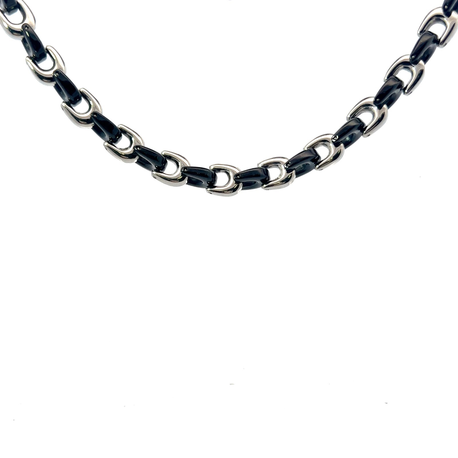Men’s Stainless Steel 9mm Two-Tone Oval Link Necklace