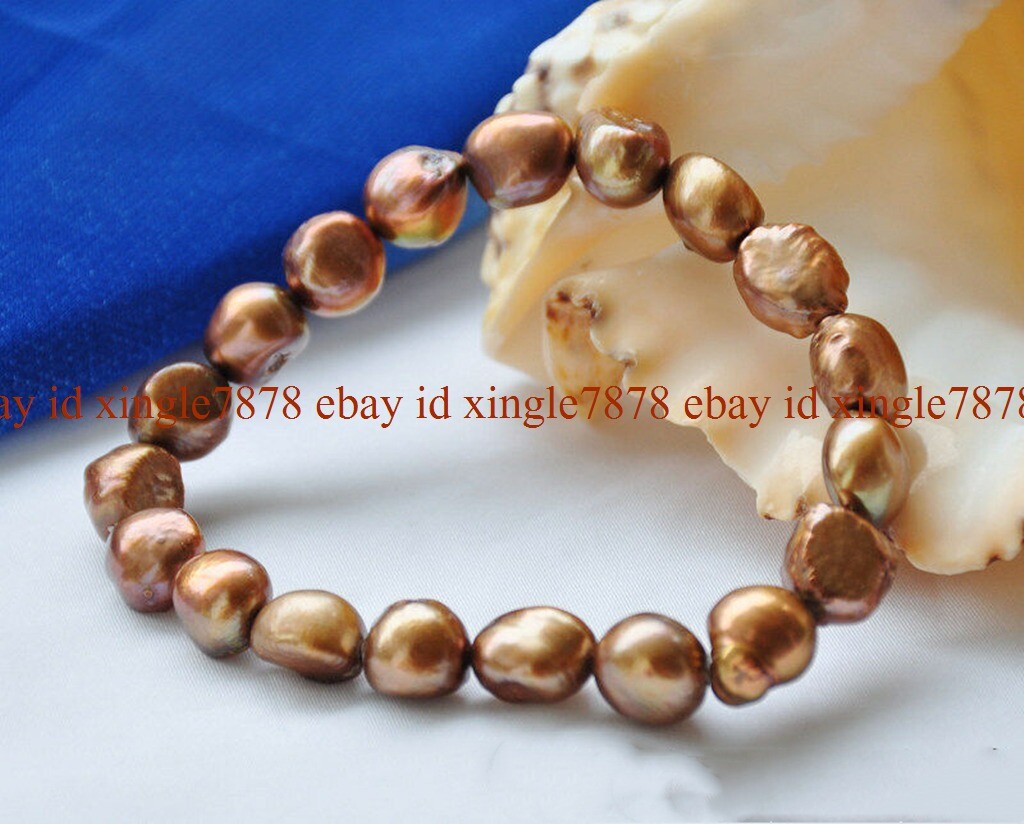 Natural 8-9mm Multicolor Baroque Freshwater Pearl Bracelet 7.5inches