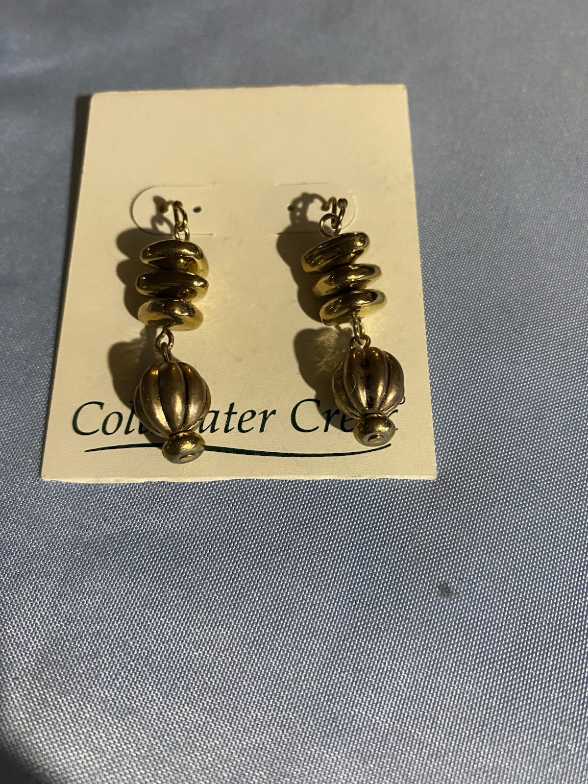 Coldwater Creek Gold Tone Dangle Drop Hook Pierced Earrings Everyday Wear NEW