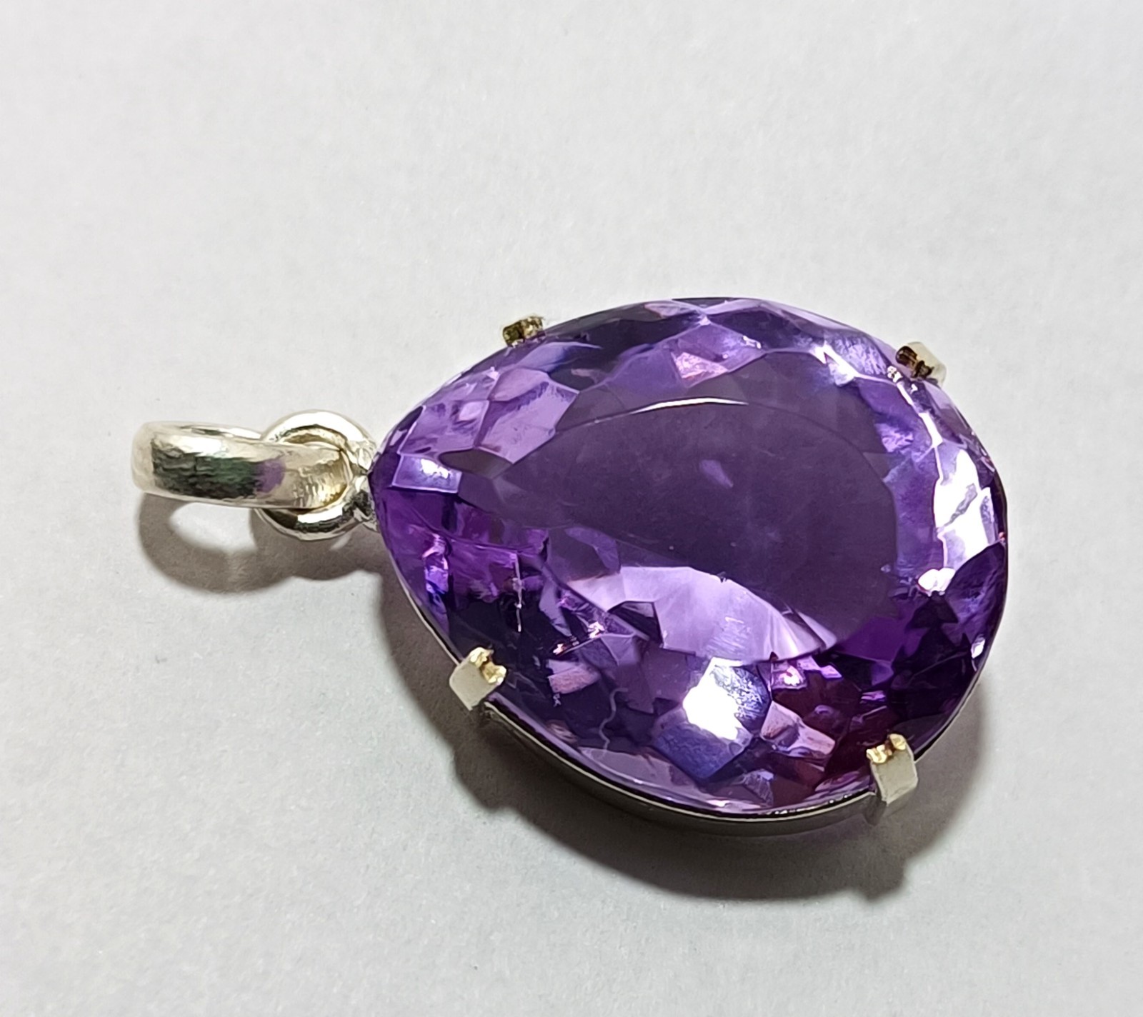 66.05 Ct+ Natural Purple Topaz 925 Solid Sterling Silver Pendant A+ Gemstone