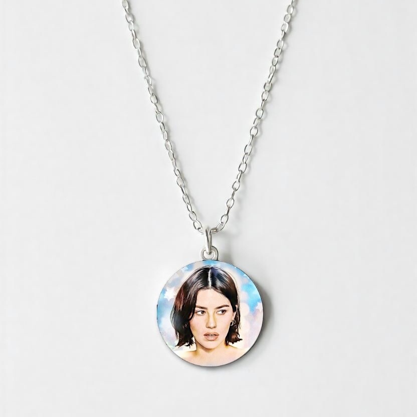 Gracie Abrams So True necklace, stainless steel/glass, 50-55cm length 14mm width
