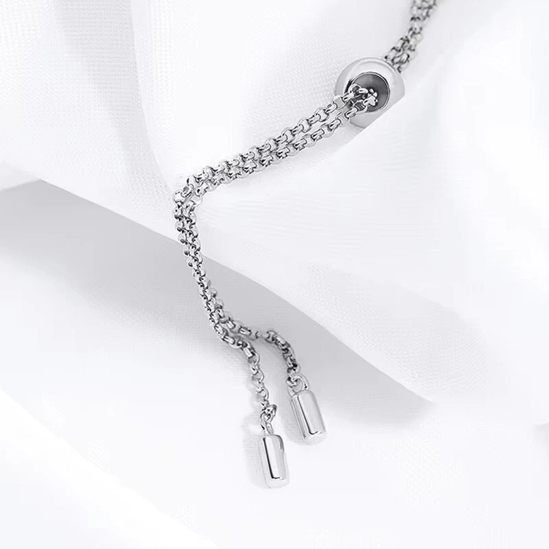 3 Ct Round Simulated Diamond 14k White Gold Plated Stunning Bolo Chain Bracelet