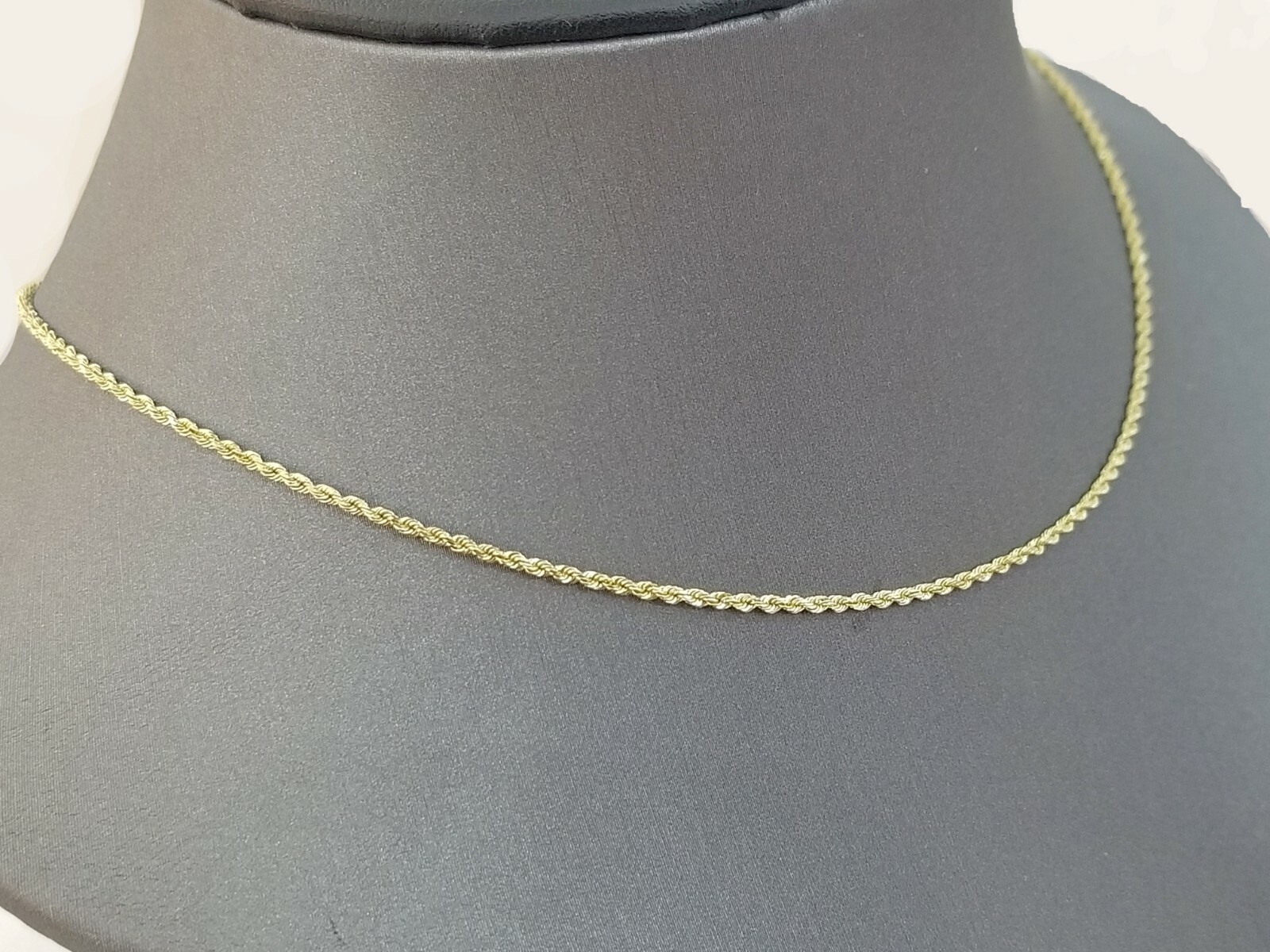14K Solid Yellow Gold Rope Kids Chain Necklace 1.5mm 14″ inch long Children Real