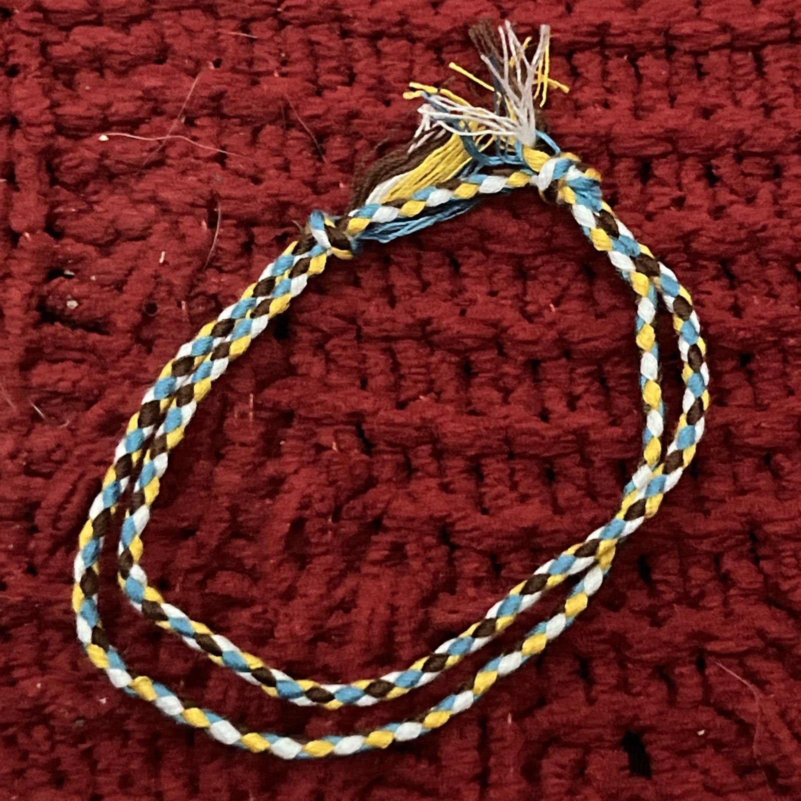 NEW BOHO BRAIDED THREAD FRIENDSHIP BRACELET ADJUSTABLE YELLOW TEAL BROWN WHITE