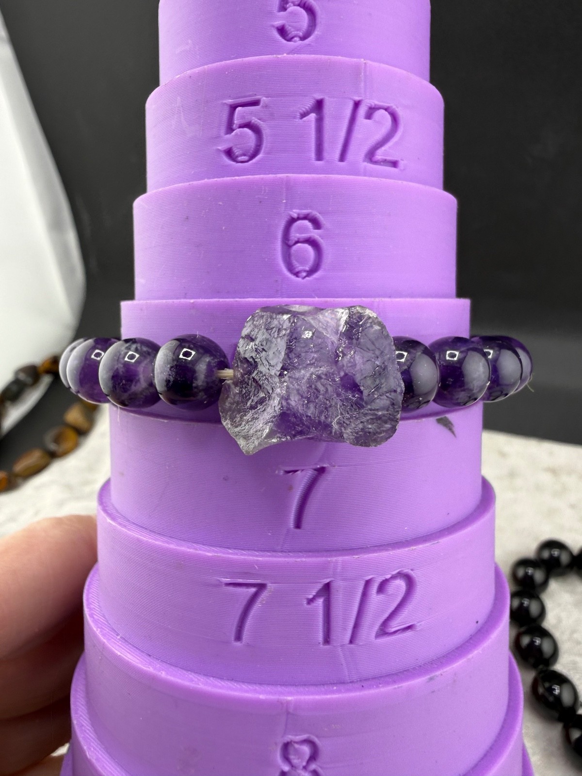Polished Stone Bracelet Lot 7” 6” 7” 6.5” 8.5”