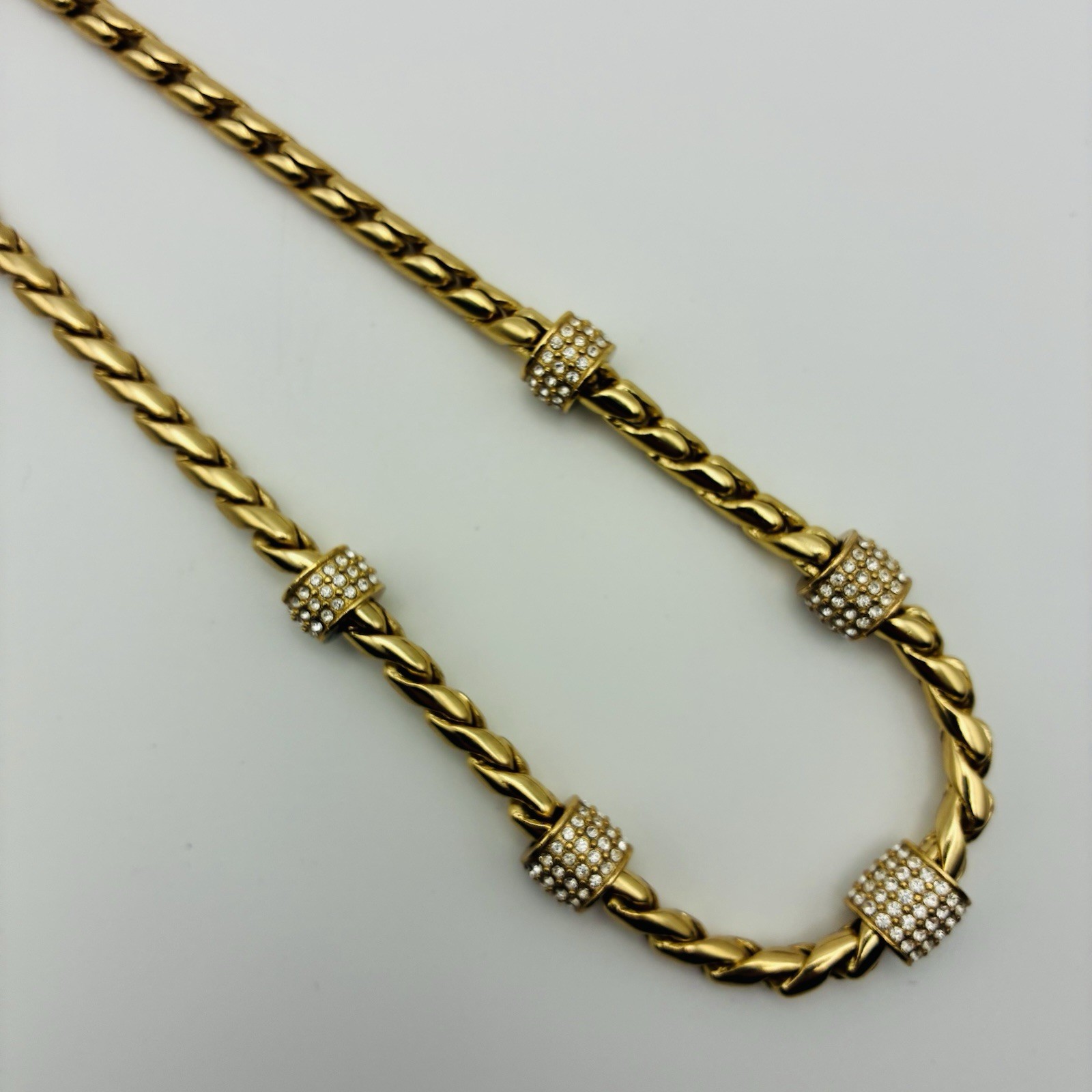 Brighton Meridian Necklace 16-18″ Gold Plated, 5 Crystal Stations