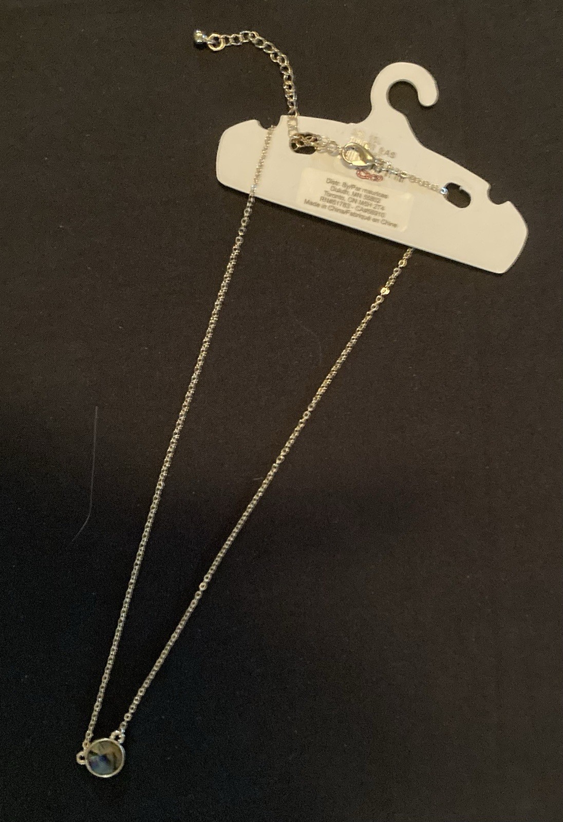 maurices Silver Tone Cable Chain Round Bezel Charm Pendant Necklace Nickel-Free