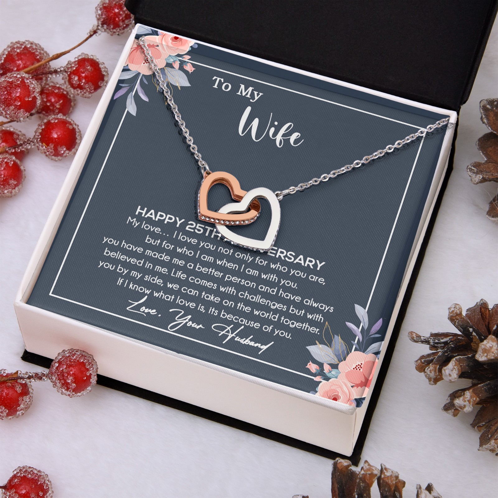 25th Anniversary Gift For Wife Necklace, 25 Year Anniversary, 25th Wedding Gift