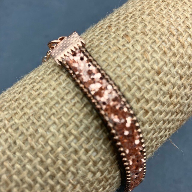 Glitter Wrap Bracelet Rose Gold Copper Lined Lobster Hook Chain Soft Girl BoHo