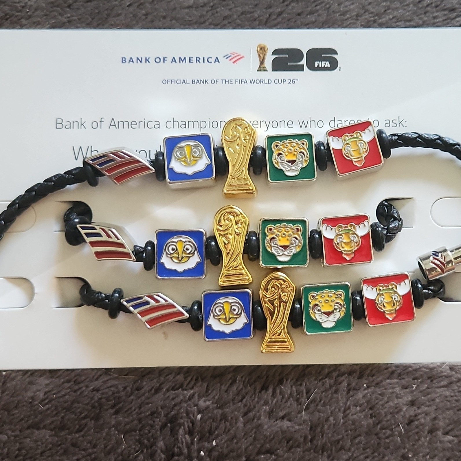 Bank of America FIFA World Cup 26 Beaded Charm Bracelet (3) Bracelets