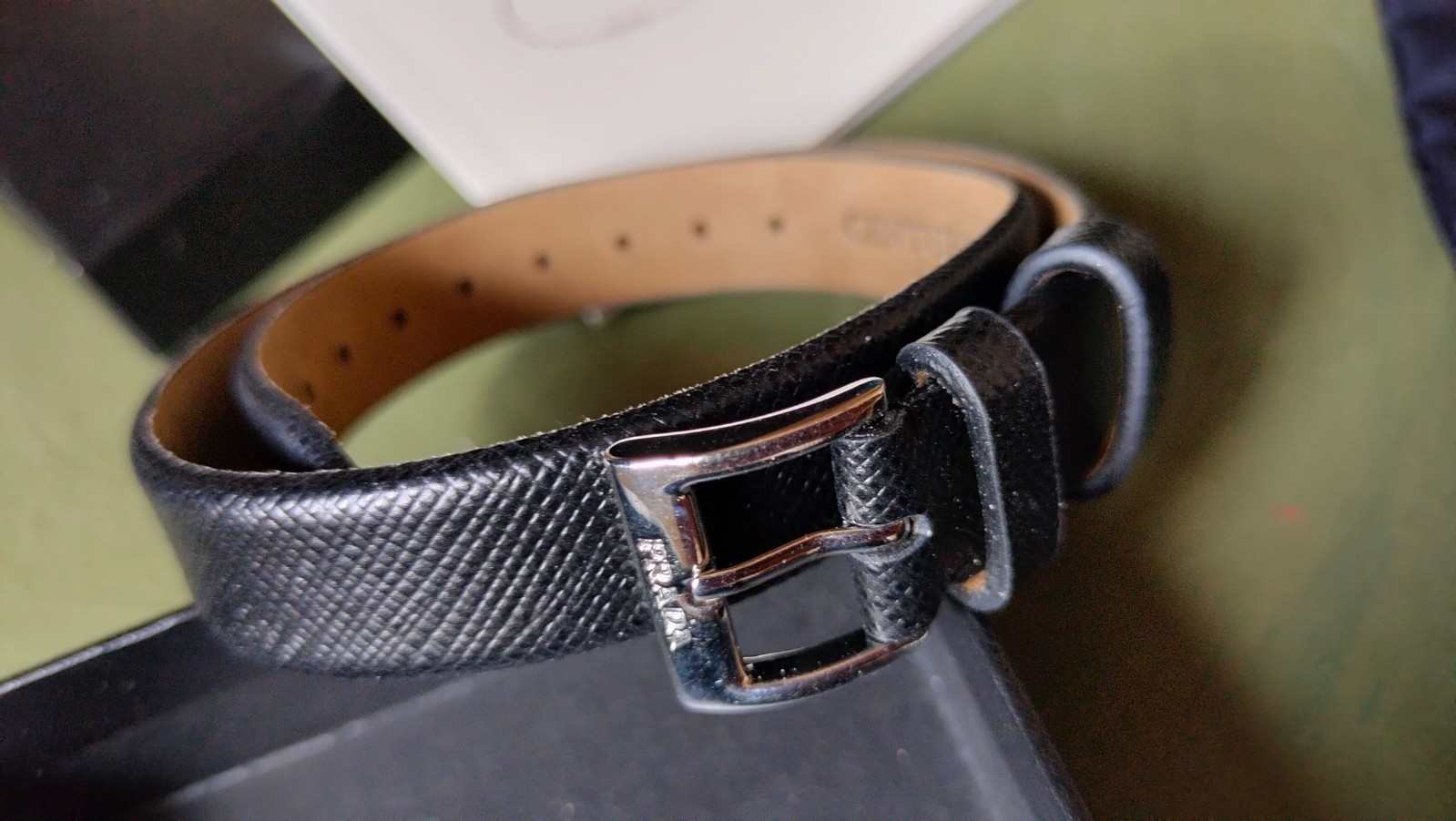 Prada x American Express Amex Centurion Black leather Wearable Bracelet W/ Box