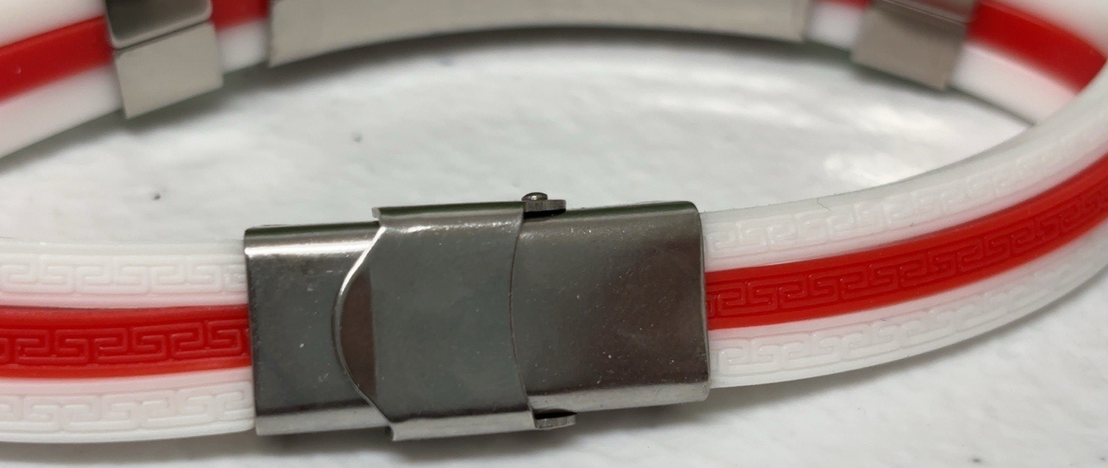 England UK Flag Silicone Bracelet 8″ Unisex Stainless Steel Nameplate & Clasp