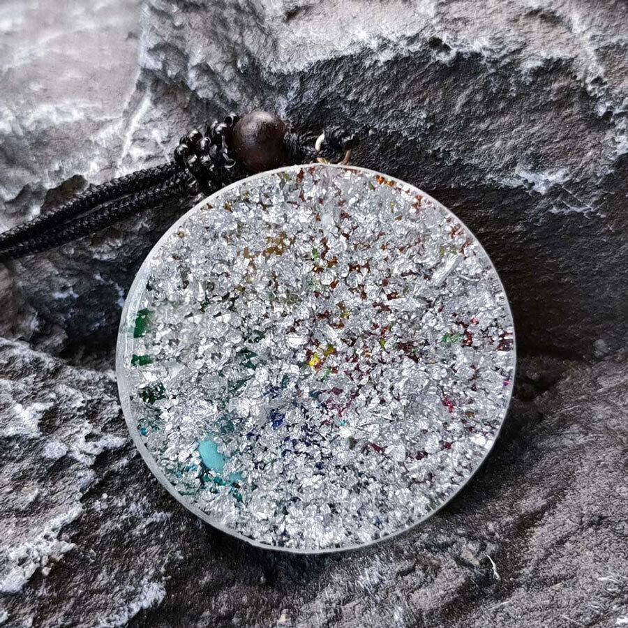 Chakra Stone Orgonite Pendant Natural Gemstone Crystal Resin Charm Necklace