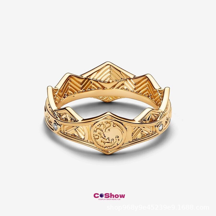 House of The Dragon Season 2 Daemon Targaryen Crown Ring Cosplay Accessory Gift