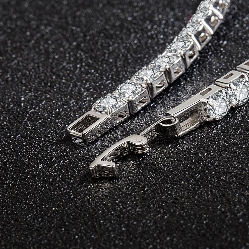 Women’s Tennis Bracelet 925 Sterling Silver Moissanite Wedding Jewelry Gift