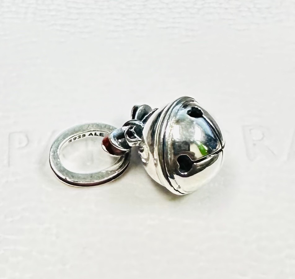Pandora Christmas Festive Holiday Bell Charm #794246C01 +FREE Gift Box +Tag