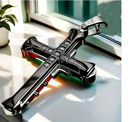 BEST Seller BLACK CROSS CHRISTIAN RELIGIOUS Pendant 20″ silver 925 necklace Men