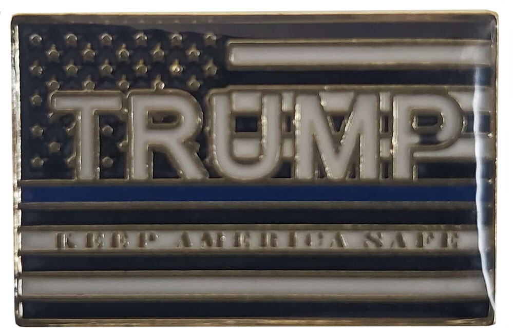 USA Police Thin Blue Line Trump 45 47 Keep America Safe Hat Cap Lapel Pin