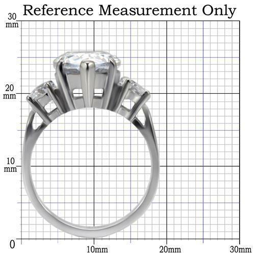 TK076 – High polished (no plating) Stainless Steel Ring with AAA Grade CZ in