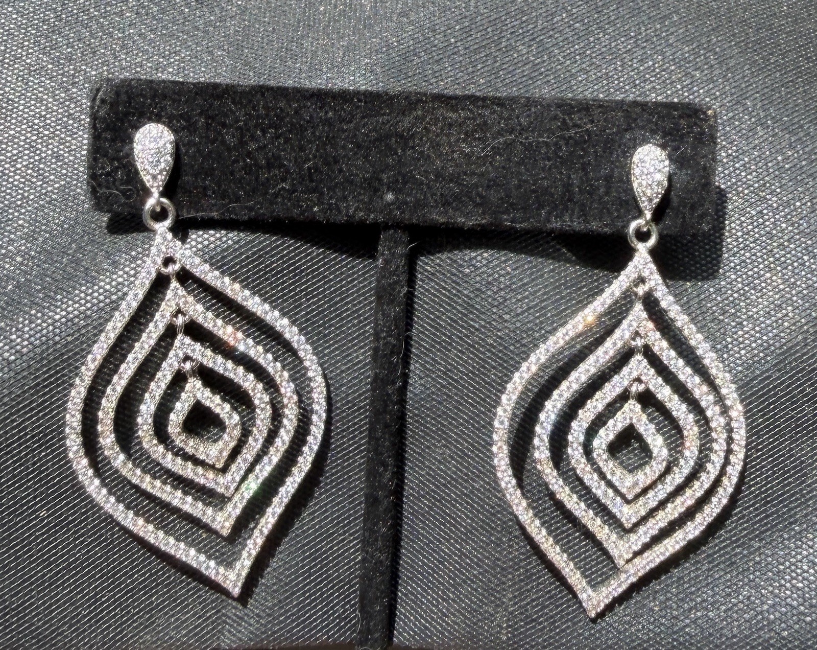 Tiara Dazzling CZ and Silver Orbital Earrings-Flash With Movement