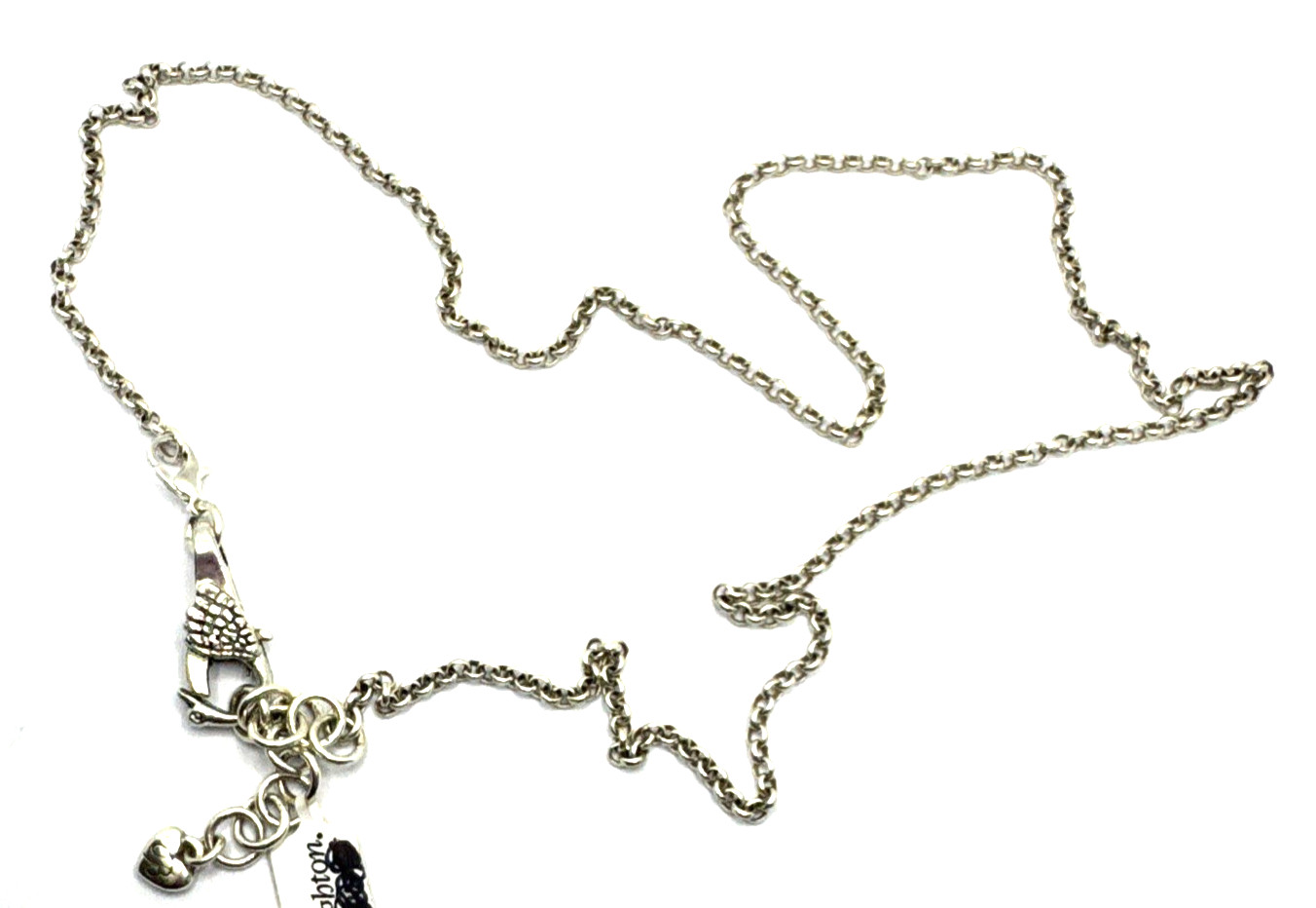 Brighton Rolo Chain Charms/Beads Necklace W/ Non-Brand Swan Clasp 27 In NWT