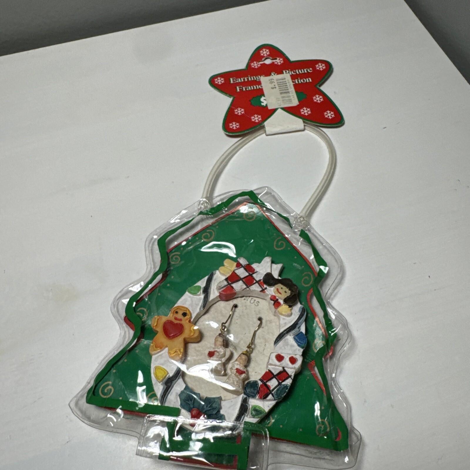 Angel Christmas Earrings and Mini Frame Vintage New With Tags NWT