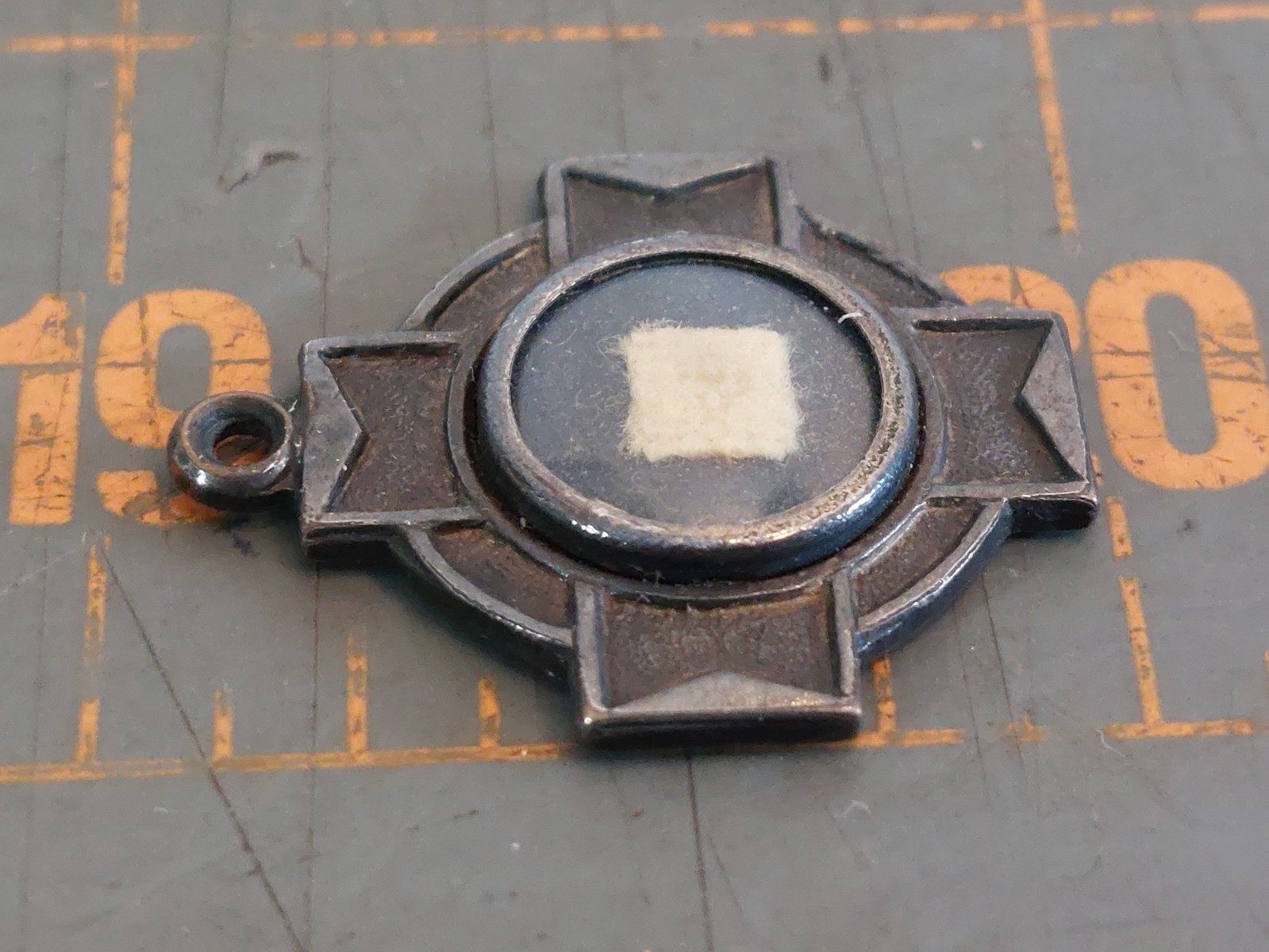 Vintage Metal Charm Cloth Relic Cross