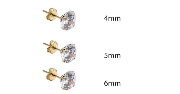 14K Gold Stud Earrings Aprx 1 to 1.5 Carat Total Weight and Friction Style Post