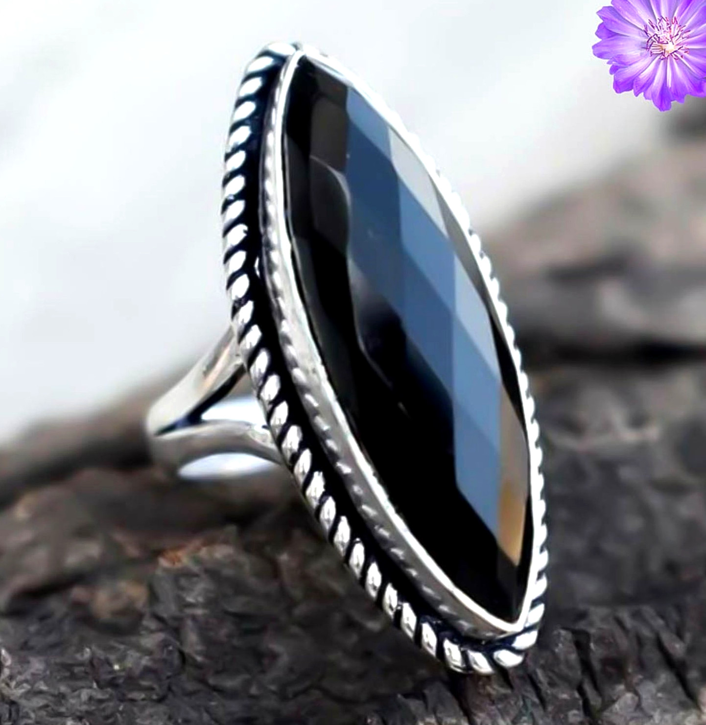 Black Onyx Natural Gemstone Handmade 925 Sterling Silver Jewelry Ring All Size