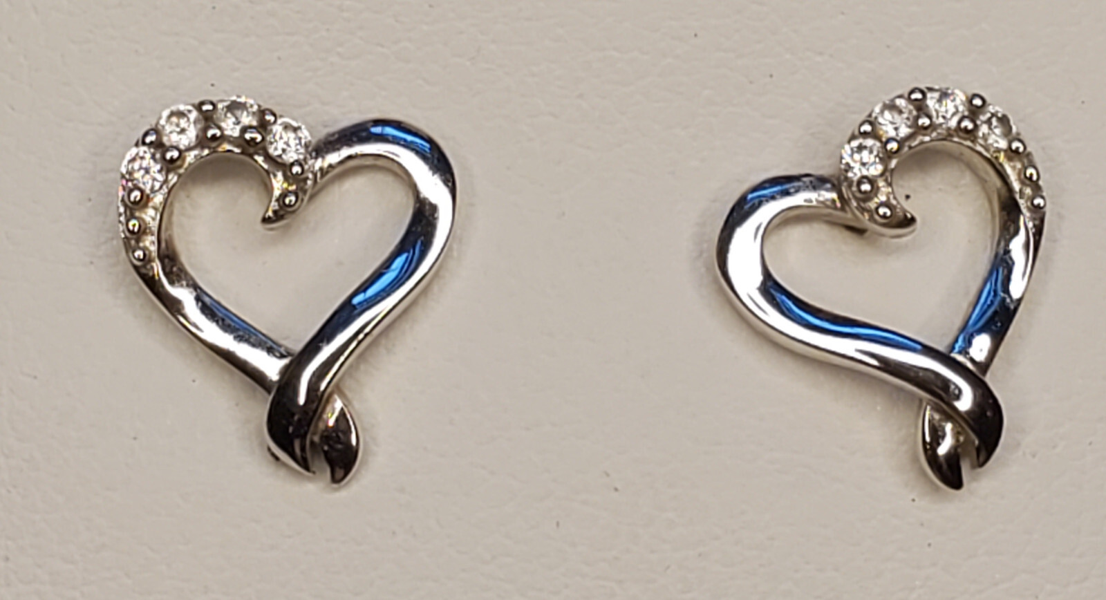 Sweetheart – Sterling Silver 925 CZ Luxe Open Heart Petite Stud Earrings $100.00