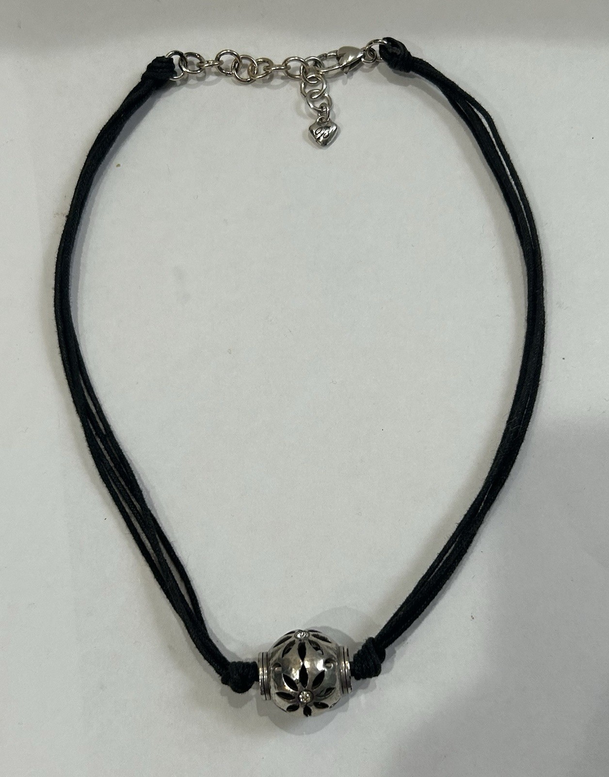 BRIGHTON TRADE WINDS BLACK 4 STRAND CORDED 15”-17” NECKLACE