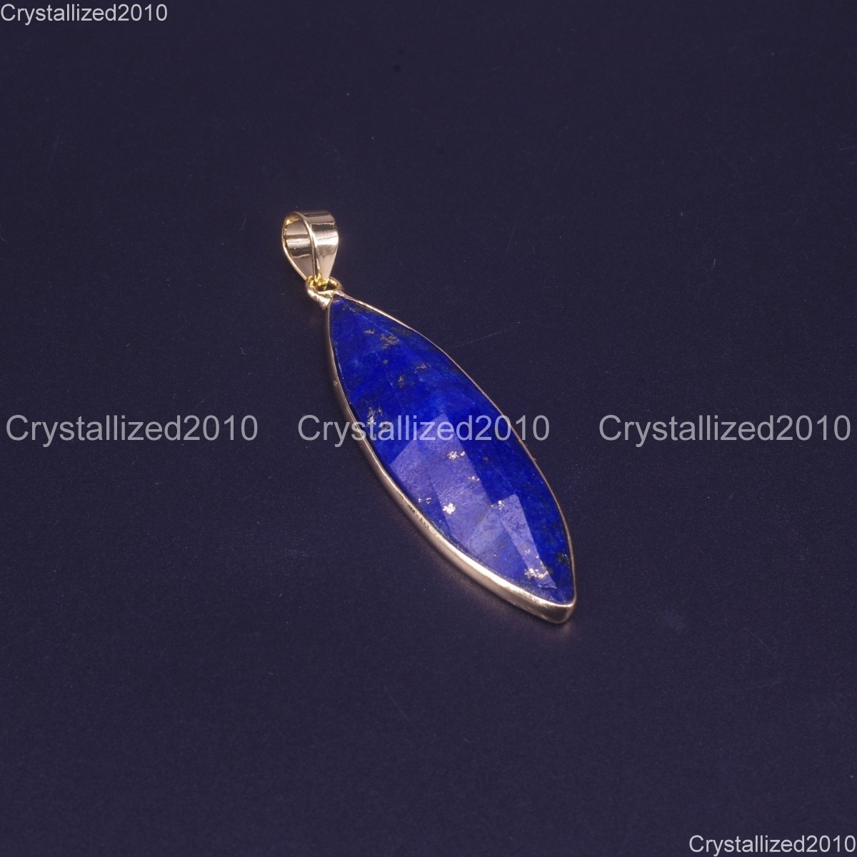 Natural Gemstones Amethyst Crystal Fluorite Navette Healing Reiki Chakra Pendant