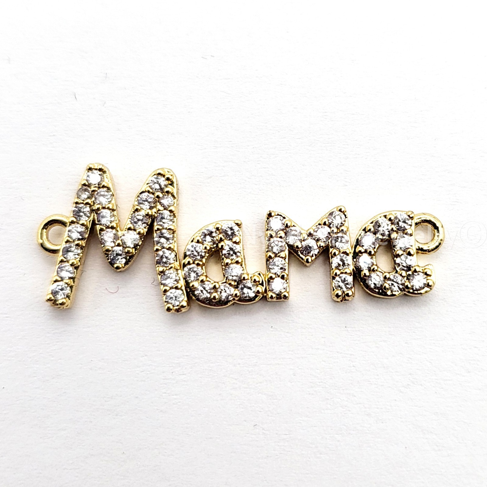 CZ Mama & Mom Charms – Gold and Silver Jewelry Components