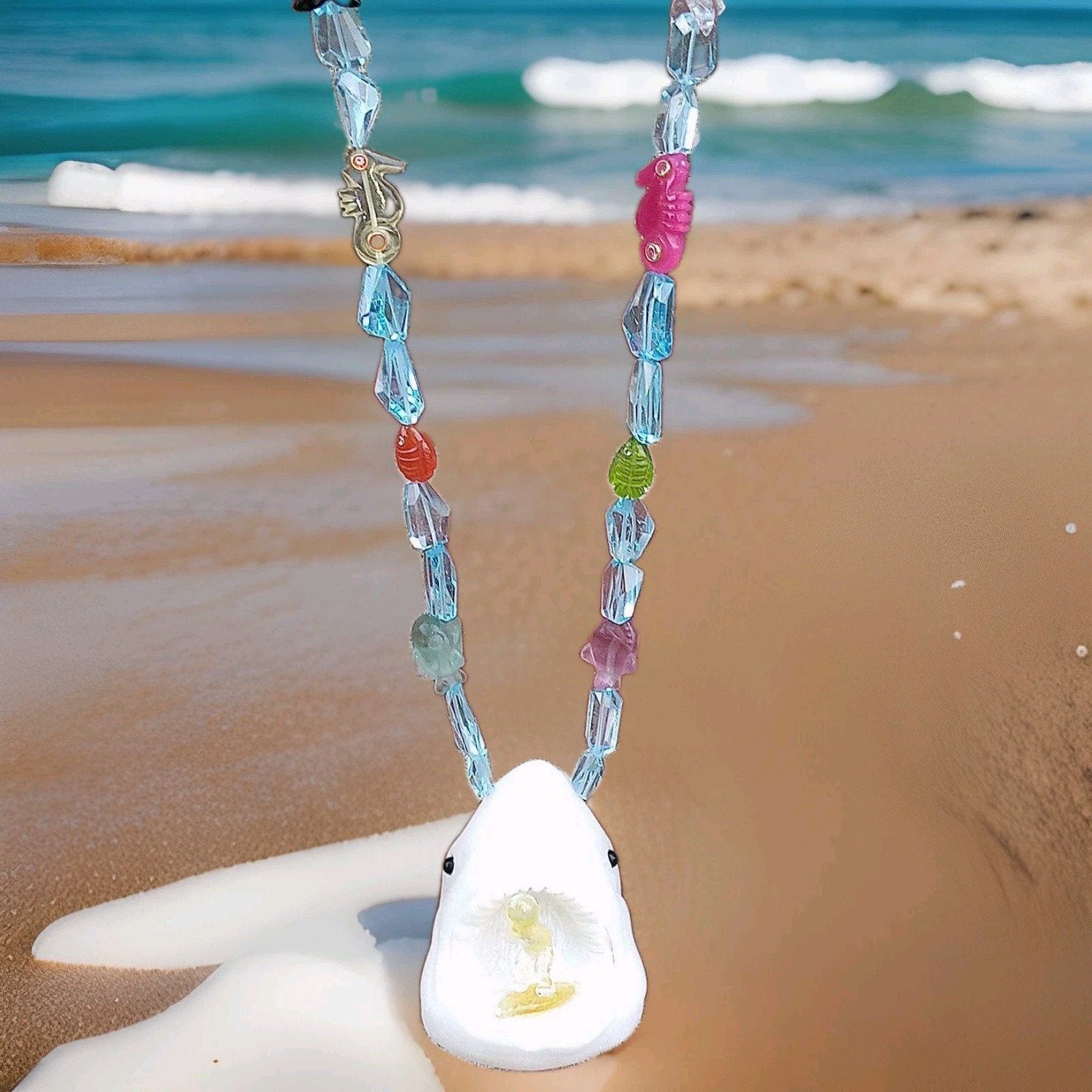 Shark Week Surfer Gemstone Necklace Jewelery Rolex