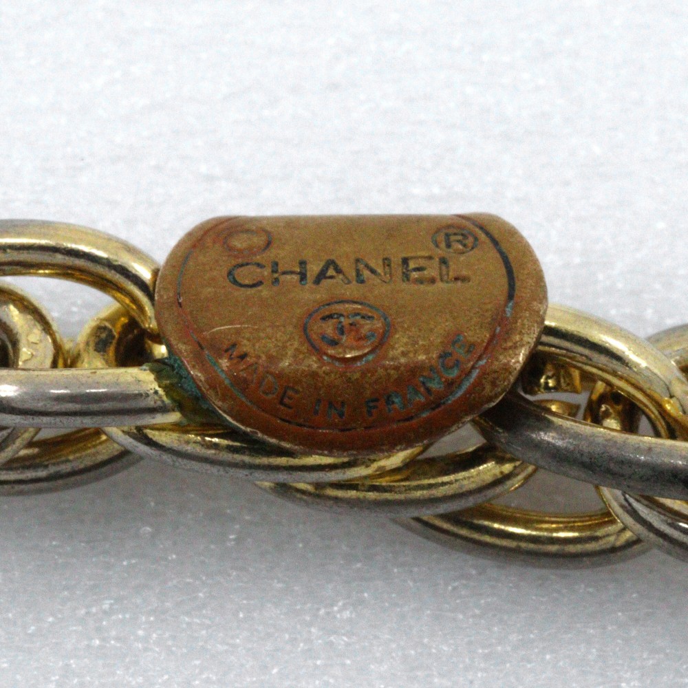 CHANEL COCO Mark coin charm Necklace vintage Plated Gold 74g Women