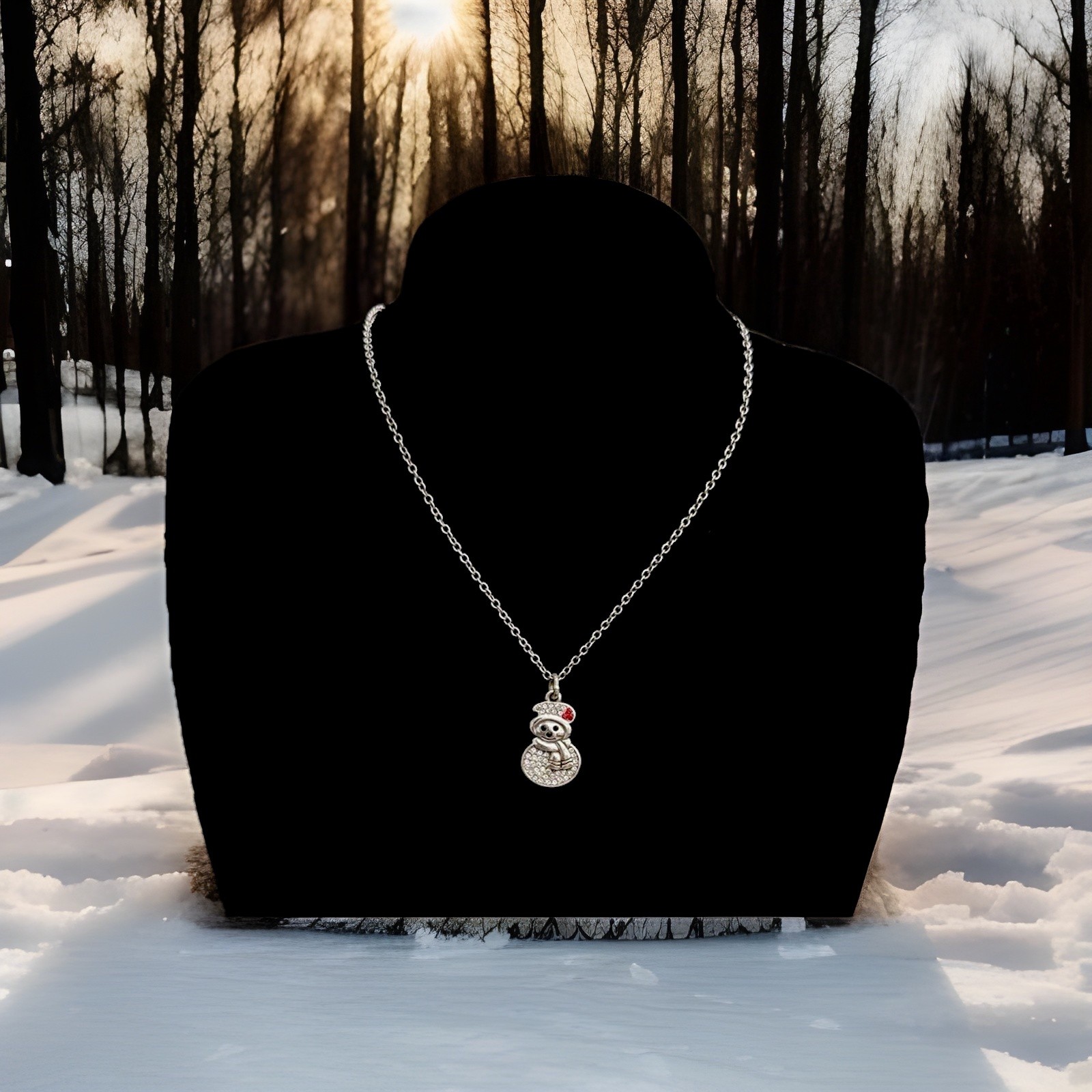 Brighton Necklace Lil Snowman Crystal Petite NWT